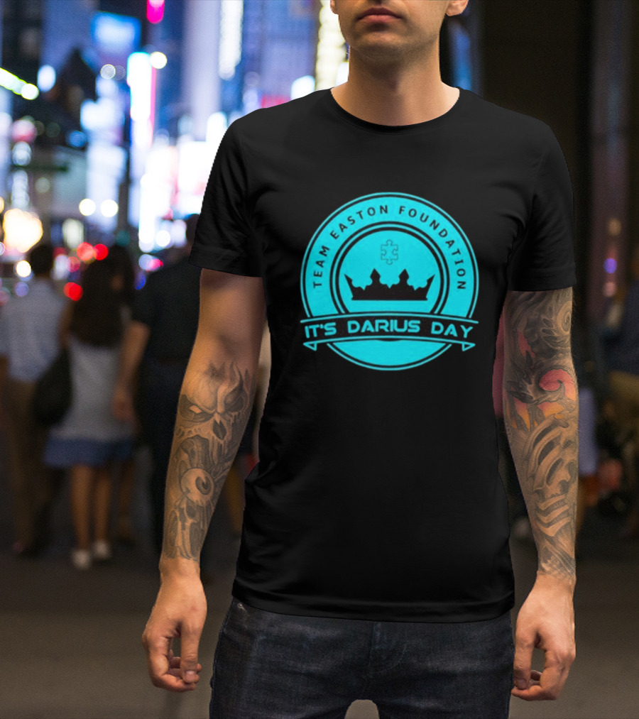 Team Easton Foundation It's Darius Day Autism Puzzle Crown T-Shirt
