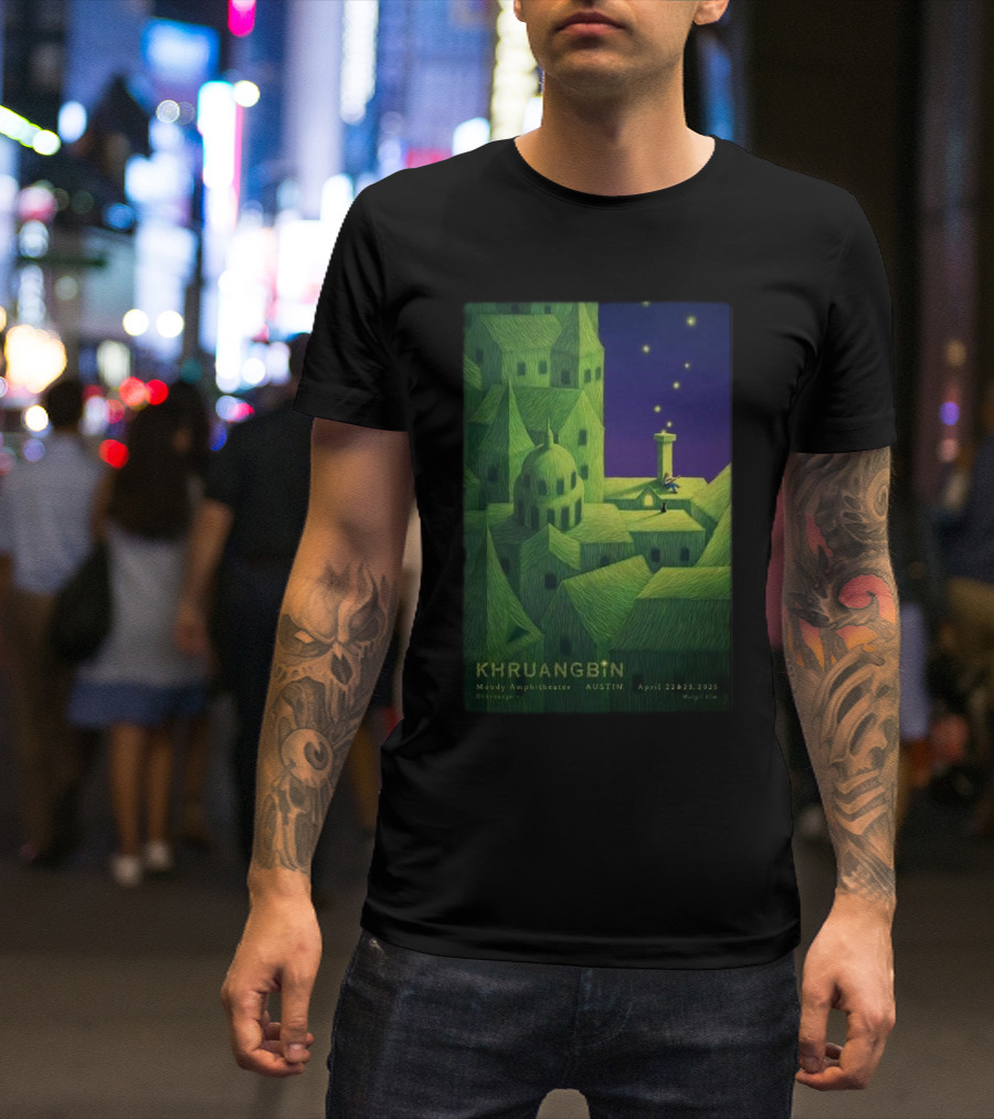 Khruangbin Moody Amphitheater Austin April 22 23 2025 Murugi Kim Artwork T-Shirt