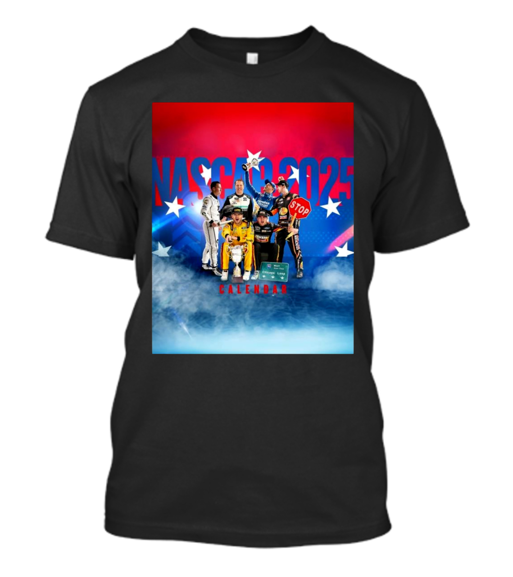 NASCAR 2025 West Ryan Expy Chicago Loop Calendar Racing Champions T-Shirt