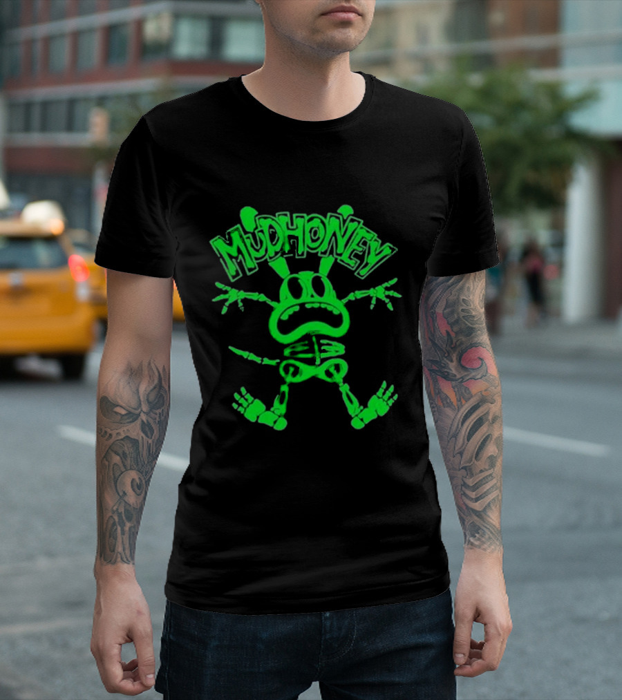 Mudhoney Foro Indie Rocks Mexico City Mar 30 2025 Glowing Green Cartoon Monster T-Shirt