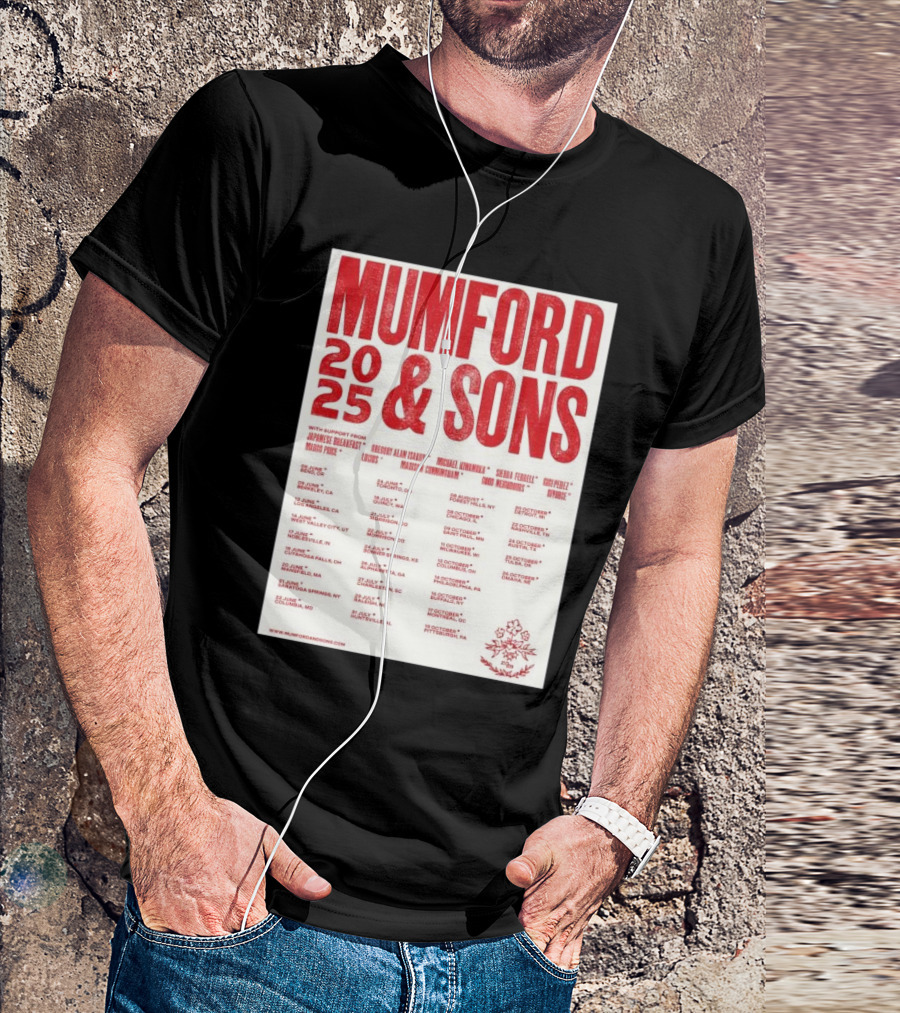 Mumford And Sons 2025 Tour Dates With Japanese Breakfast And More Starting June 5 In Bend OR T-Shirt