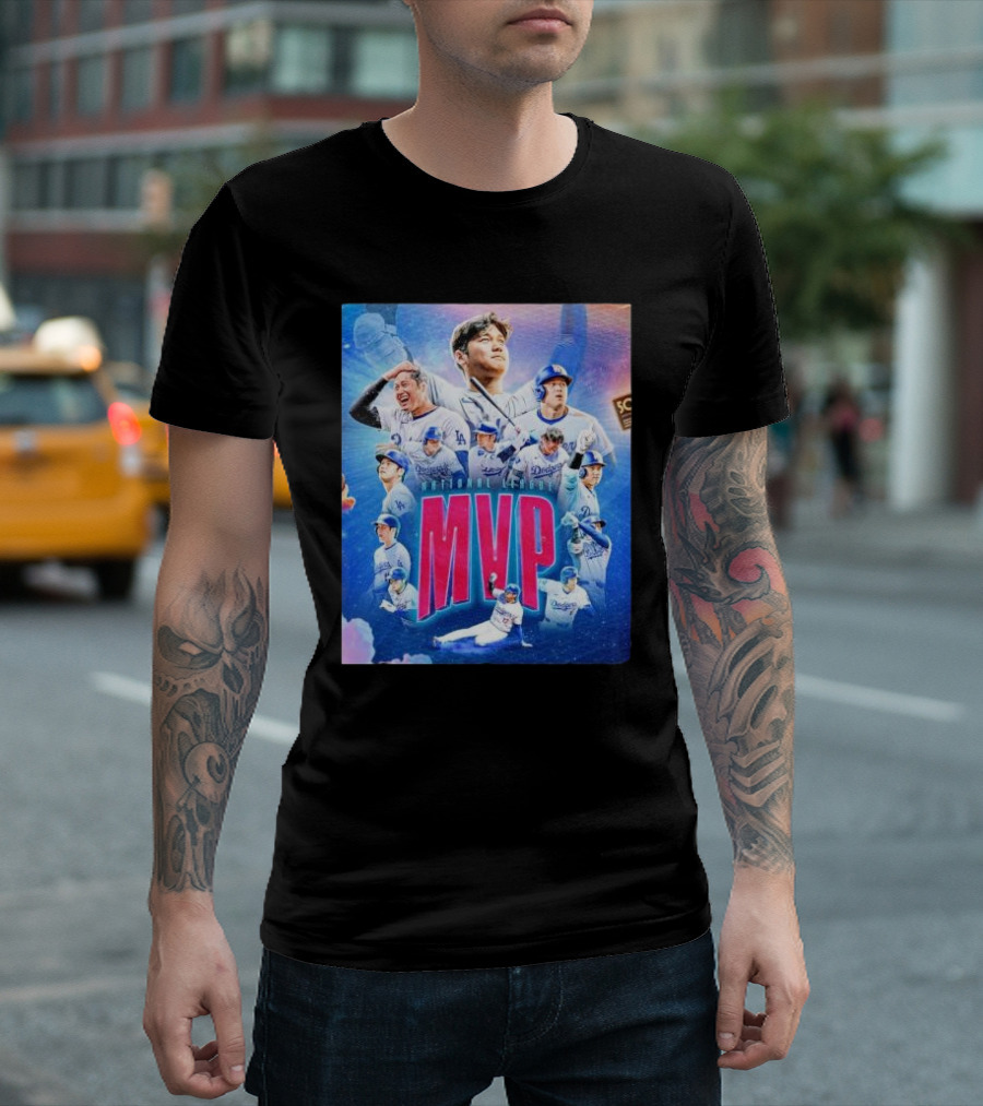 National League MVP Shohei Ohtani Los Angeles Dodgers Players Iconic Celebration T-Shirt