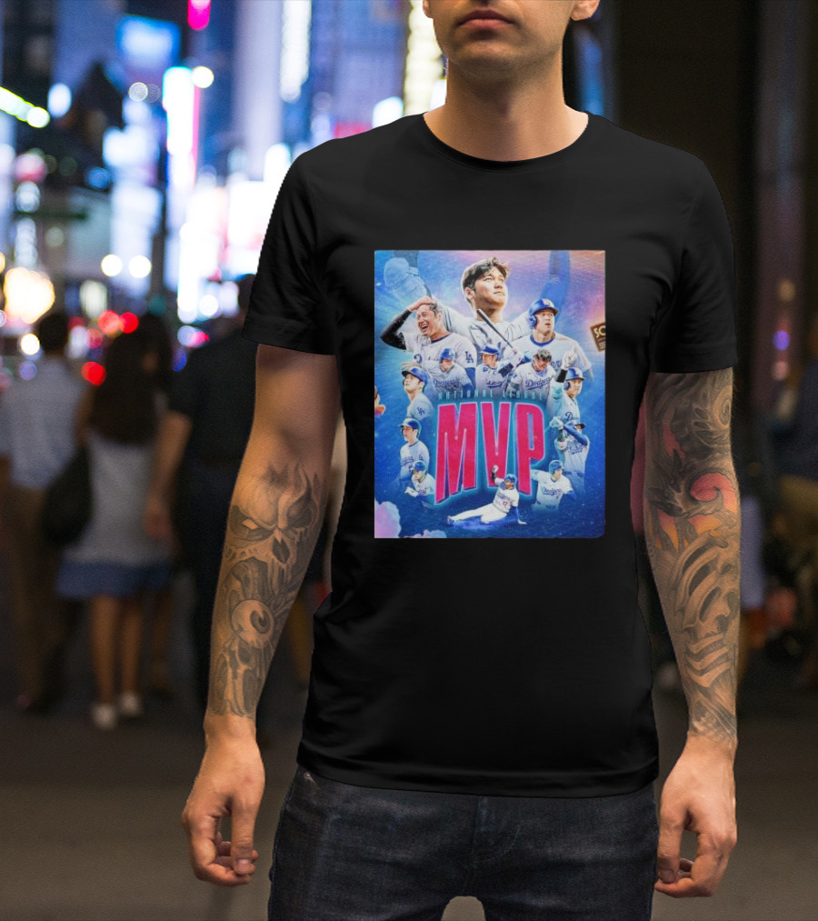 National League MVP Shohei Ohtani Los Angeles Dodgers Players Iconic Celebration T-Shirt