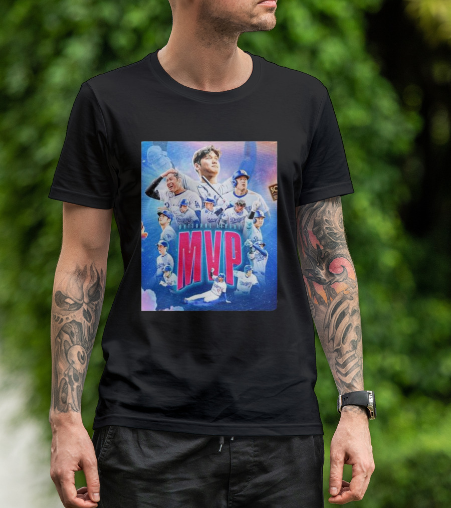 National League MVP Shohei Ohtani Los Angeles Dodgers Players Iconic Celebration T-Shirt