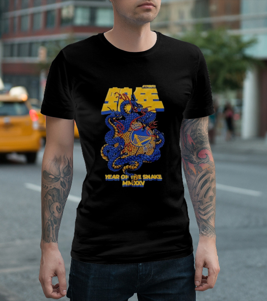 NBALab X Hyperfly Golden State Warriors Year Of The Snake MNXXIV Lunar New Year Collection T-Shirt