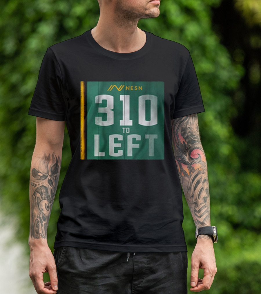 NESN 310 To Left Fenway Park Green Monster Baseball Wall T-Shirt
