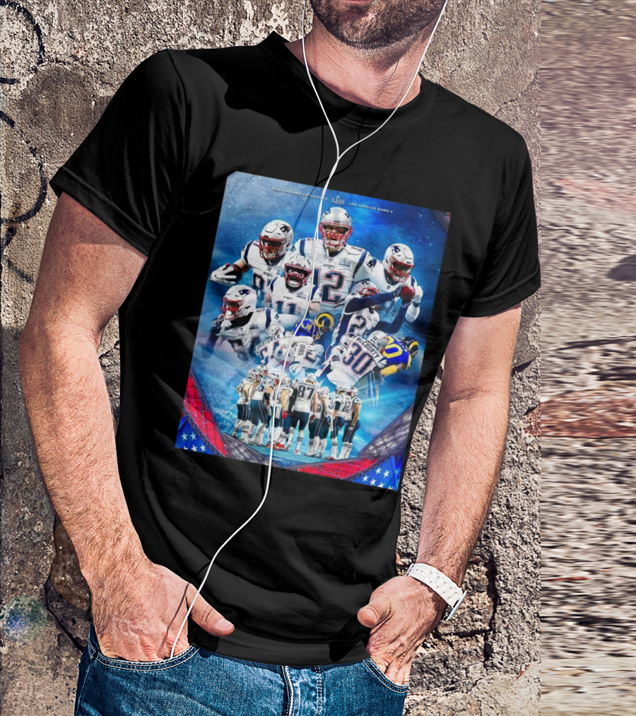 New England Patriots 13 Los Angeles Rams 3 Super Bowl LIII Champions Number 6 T-Shirt