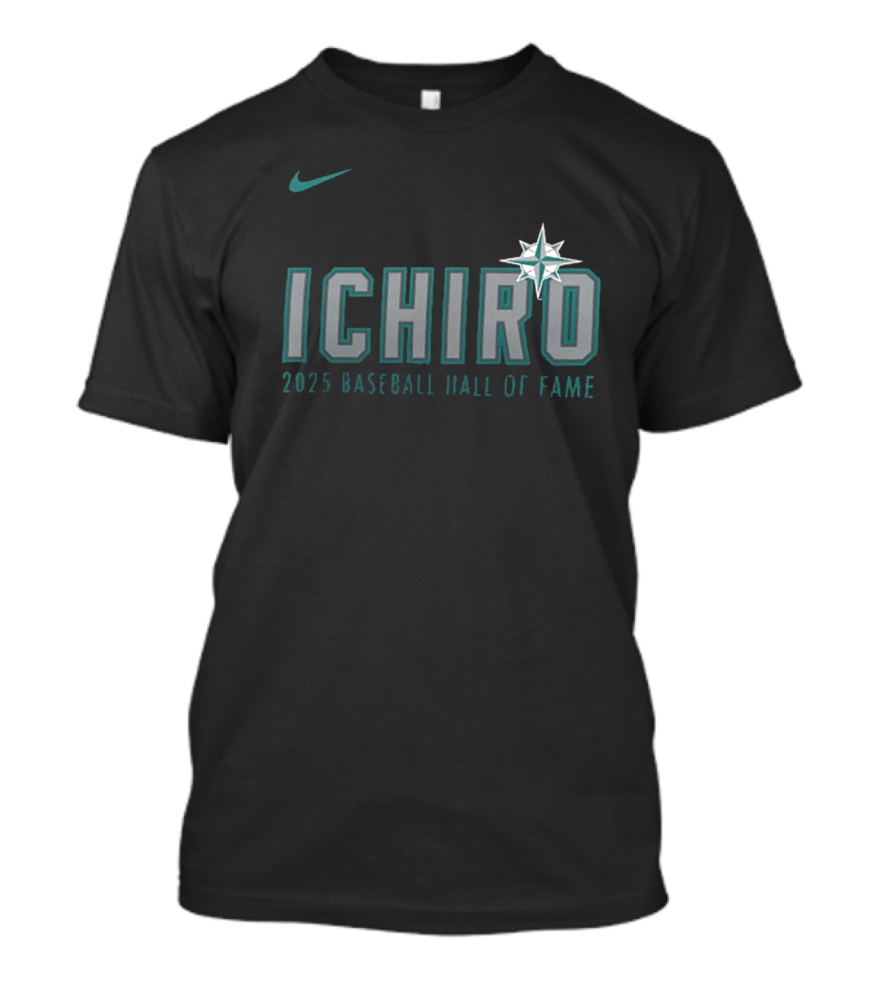 Nike Ichiro 2025 Baseball Hall Of Fame Seattle Mariners T-Shirt