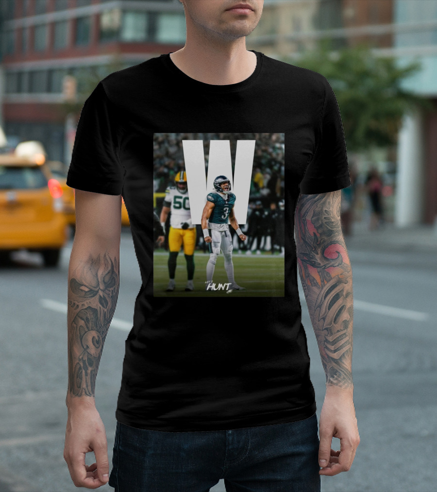 Nolan Smith Philadelphia Eagles Victory Over Green Bay Packers Let's Hunt W T-Shirt