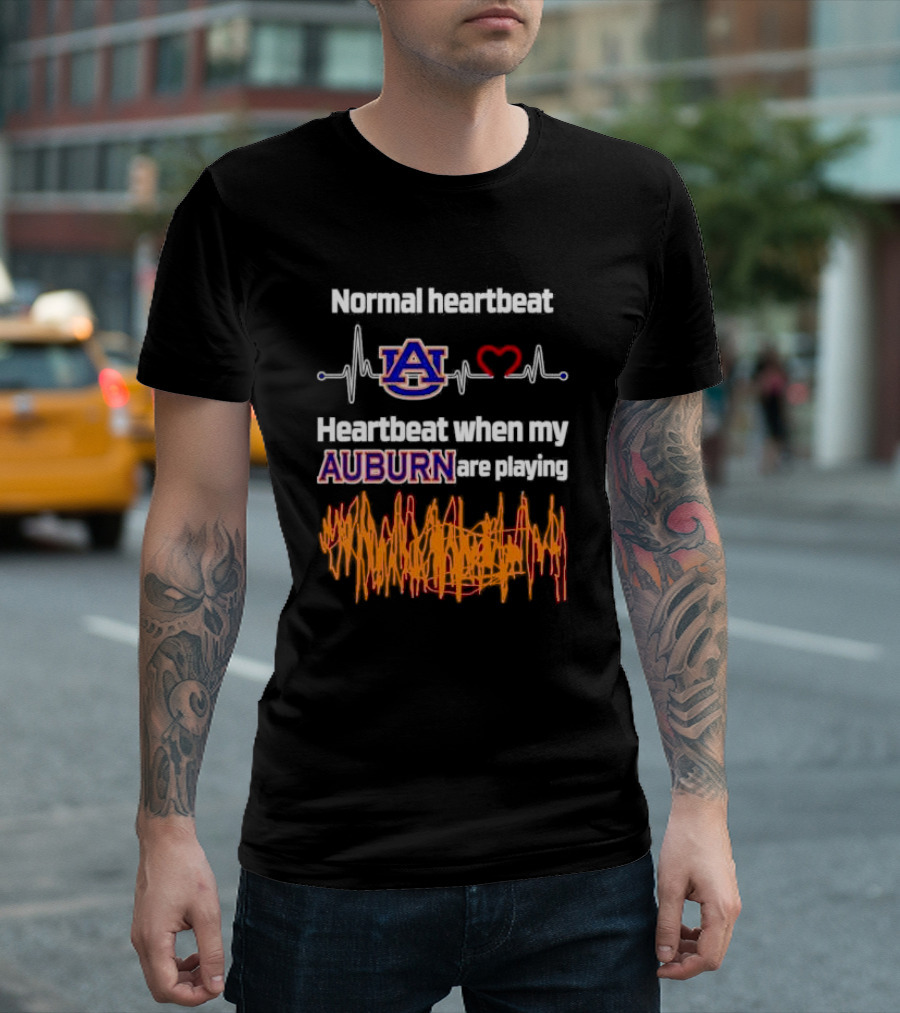 Normal Heartbeat Auburn University Tigers Playing Fan Excitement T-Shirt