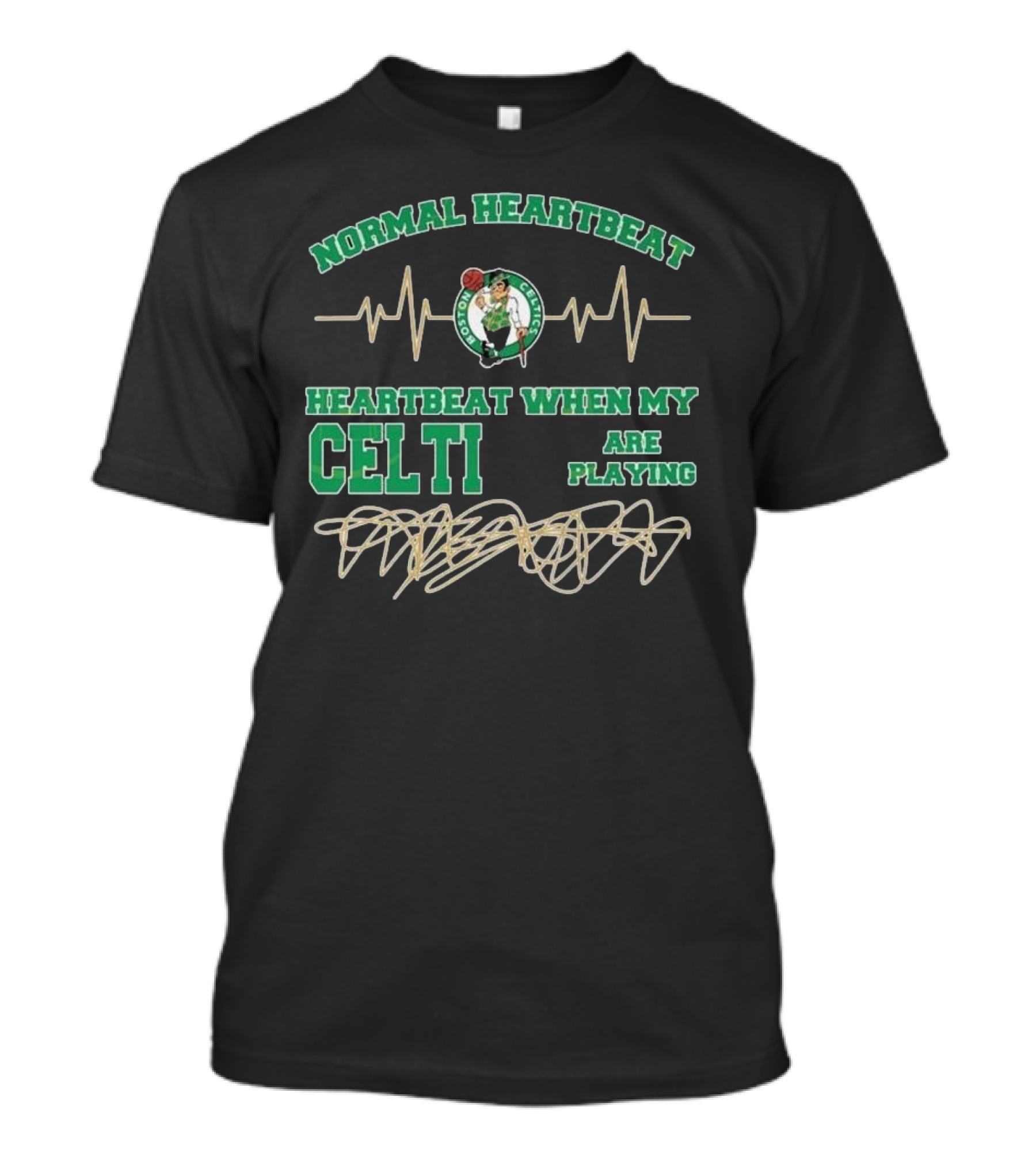 Normal Heartbeat Boston Celtics Playing 2025 T-Shirt