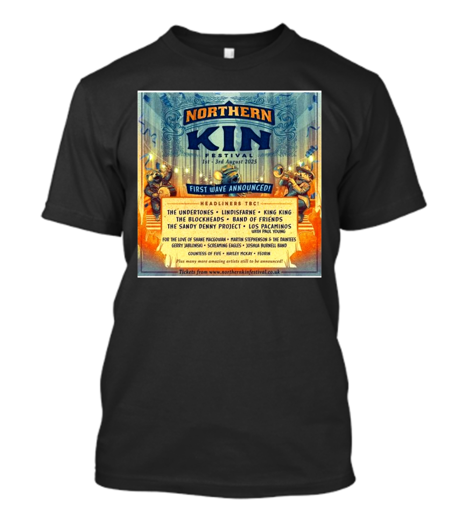 Northern Kin Festival First Wave Announced The Undertones Lindisfarne August 2025 T-Shirt