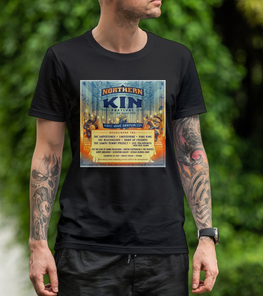 Northern Kin Festival First Wave Announced The Undertones Lindisfarne August 2025 T-Shirt