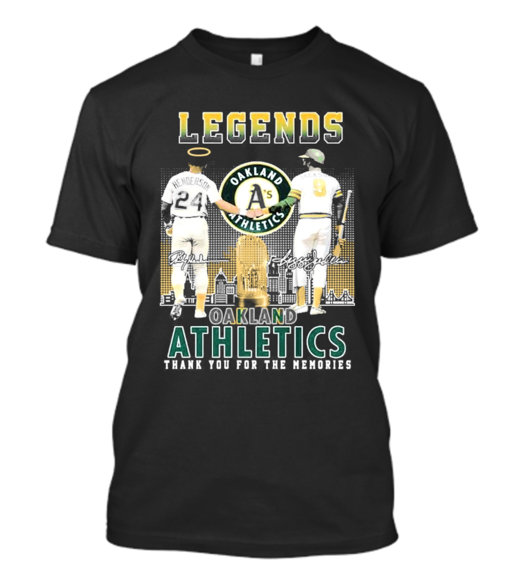 Oakland Athletics Legends Memories Henderson Jackson T-Shirt