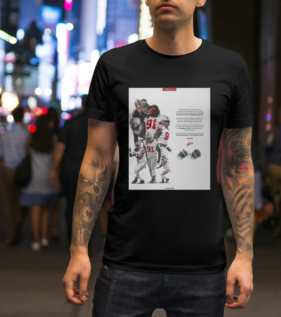 Ohio State Buckeyes 91Free Signature Thank God Family And Support Over Last 4 Years At Ohio State T-Shirt