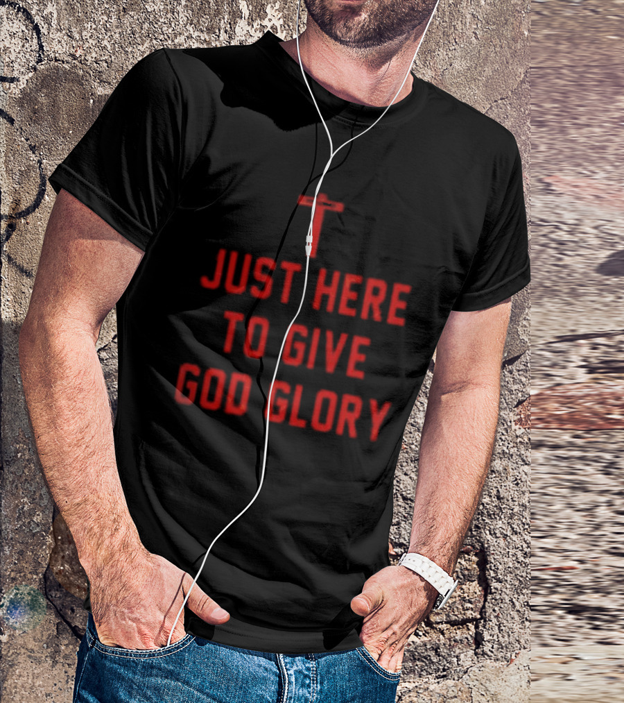 Ohio State Buckeyes Jesus Won Just Here To Give God Glory Cross T-Shirt