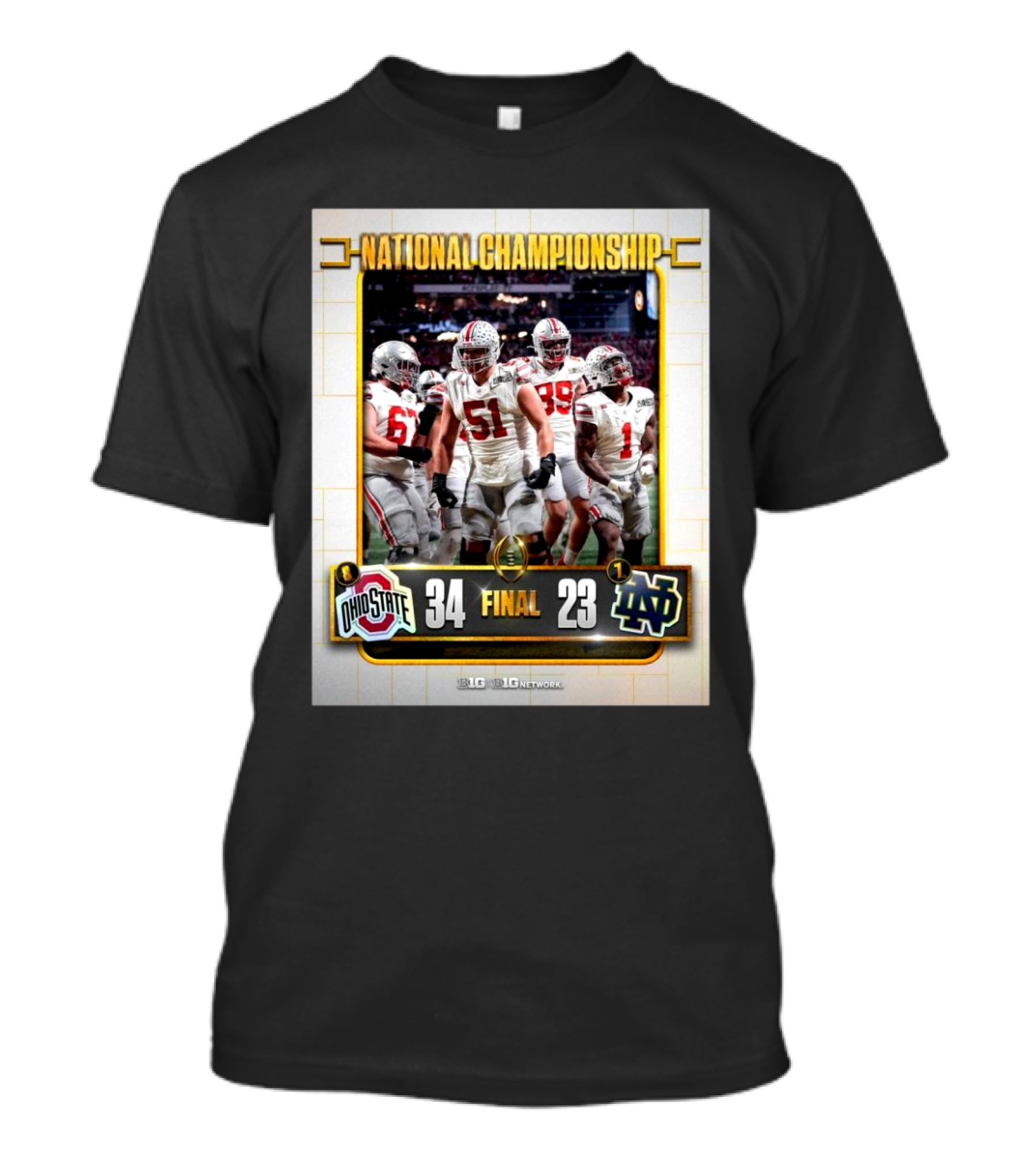 National Championship 2024 Ohio State 34 Notre Dame 23 Final Score T-Shirt