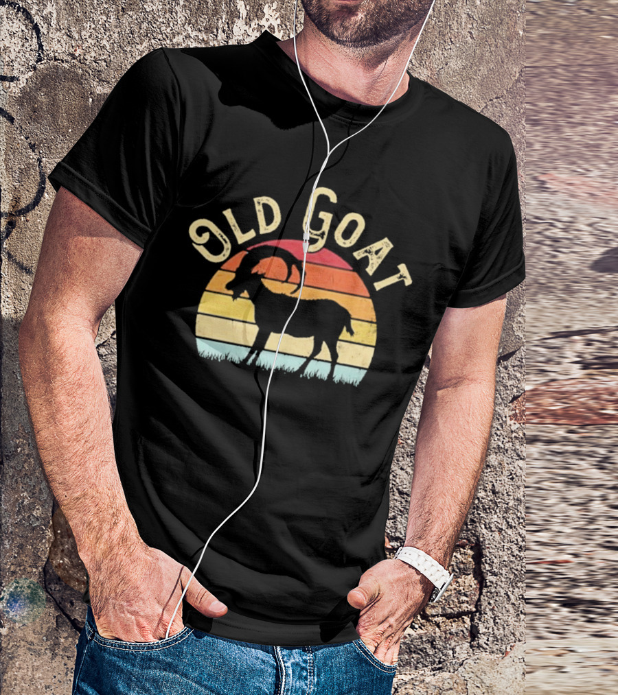 Old Goat Vintage Sunset Silhouette Retro Style T-Shirt
