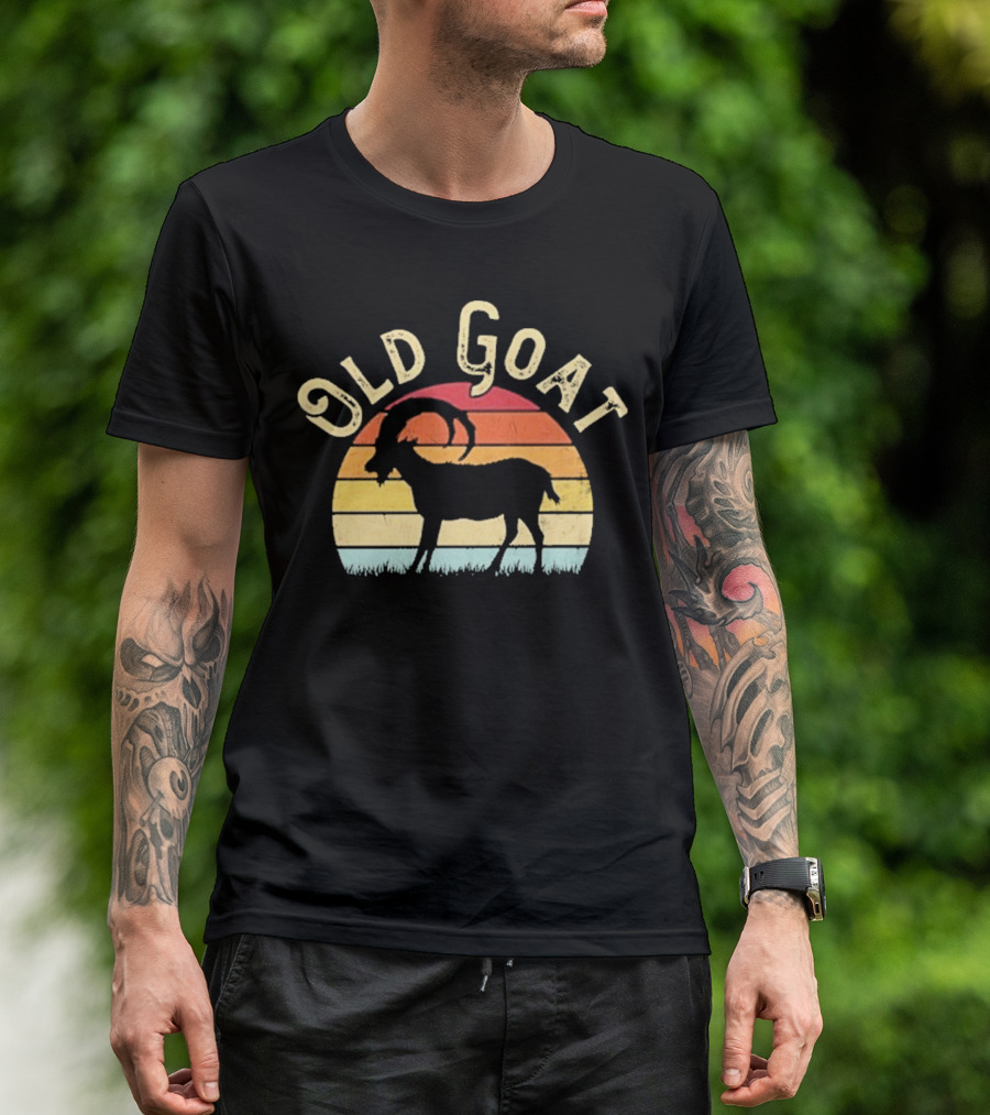 Old Goat Vintage Sunset Silhouette Retro Style T-Shirt