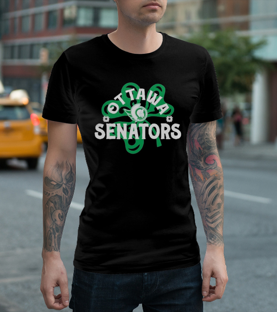 Ottawa Senators St. Patrick's Day Shamrock Hockey Richmond T-Shirt