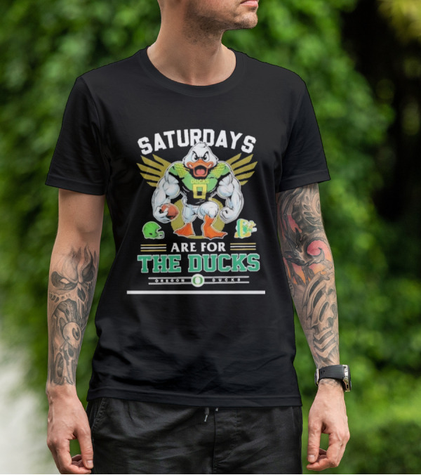 SATURDAYS ARE FOR THE DUCKS Mascot Football Helmets Play T-Shirt