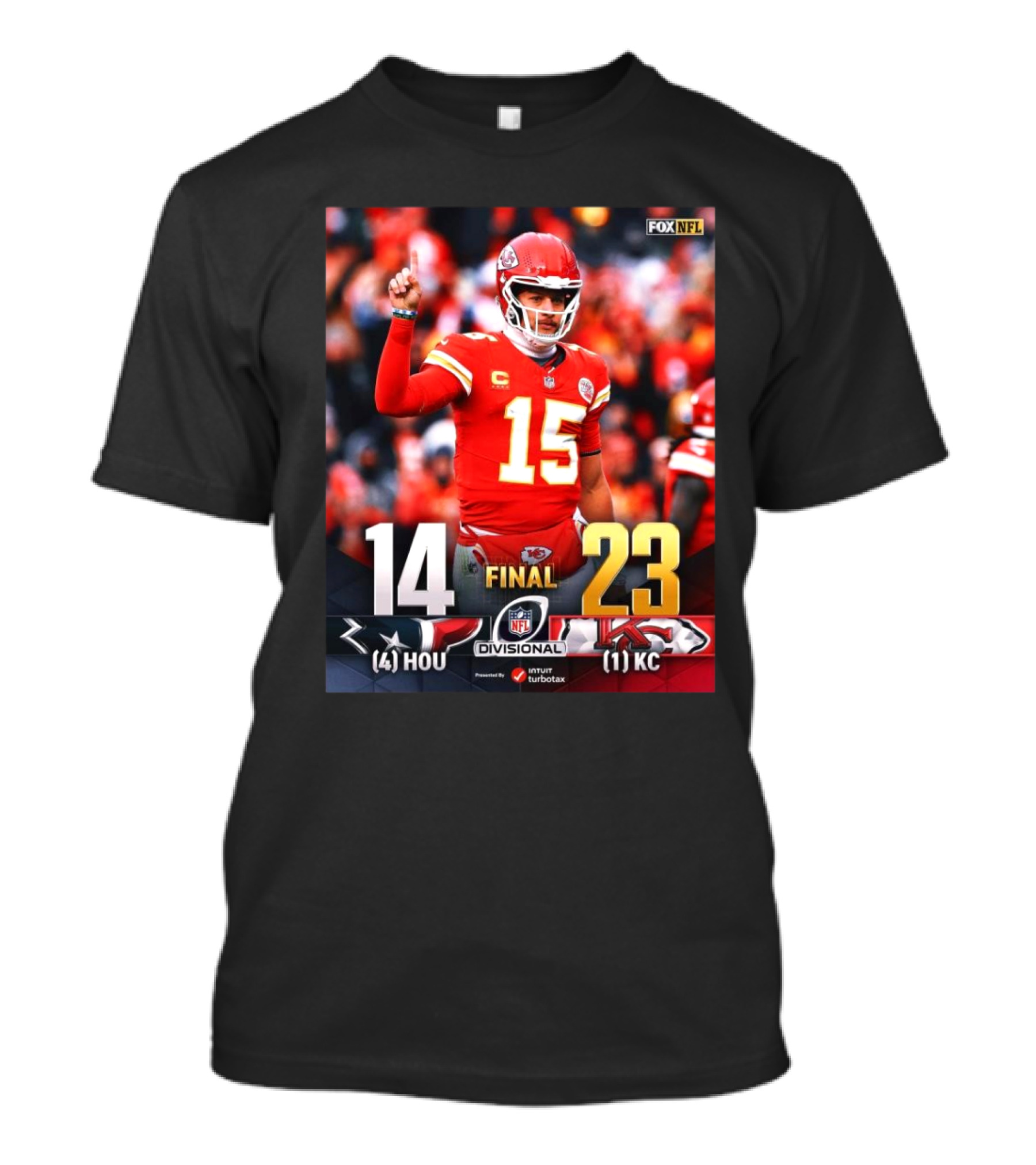 Patrick Mahomes Kansas City Chiefs 23-14 Victory Over Houston Texans NFL Divisional Championship T-Shirt