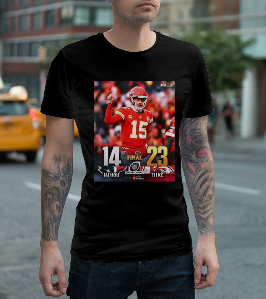 Patrick Mahomes Kansas City Chiefs 23-14 Victory Over Houston Texans NFL Divisional Championship T-Shirt