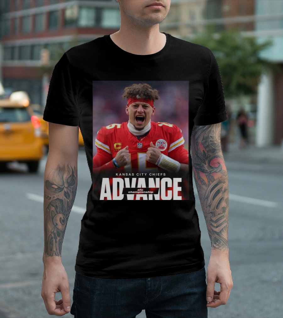 Kansas City Chiefs Advance To AFC Championship With Patrick Mahomes T-Shirt