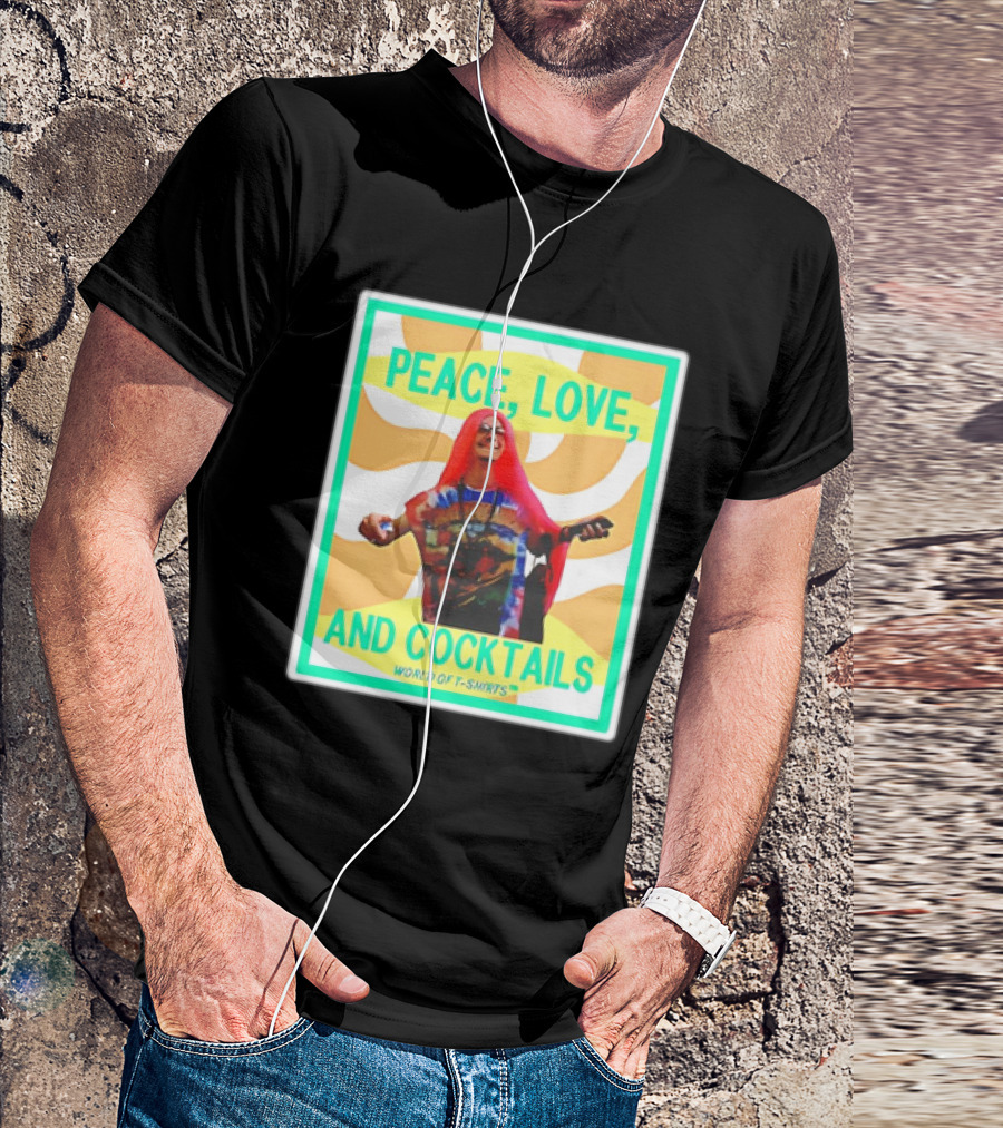 World Of S Peace Love And Cocktails T-Shirt