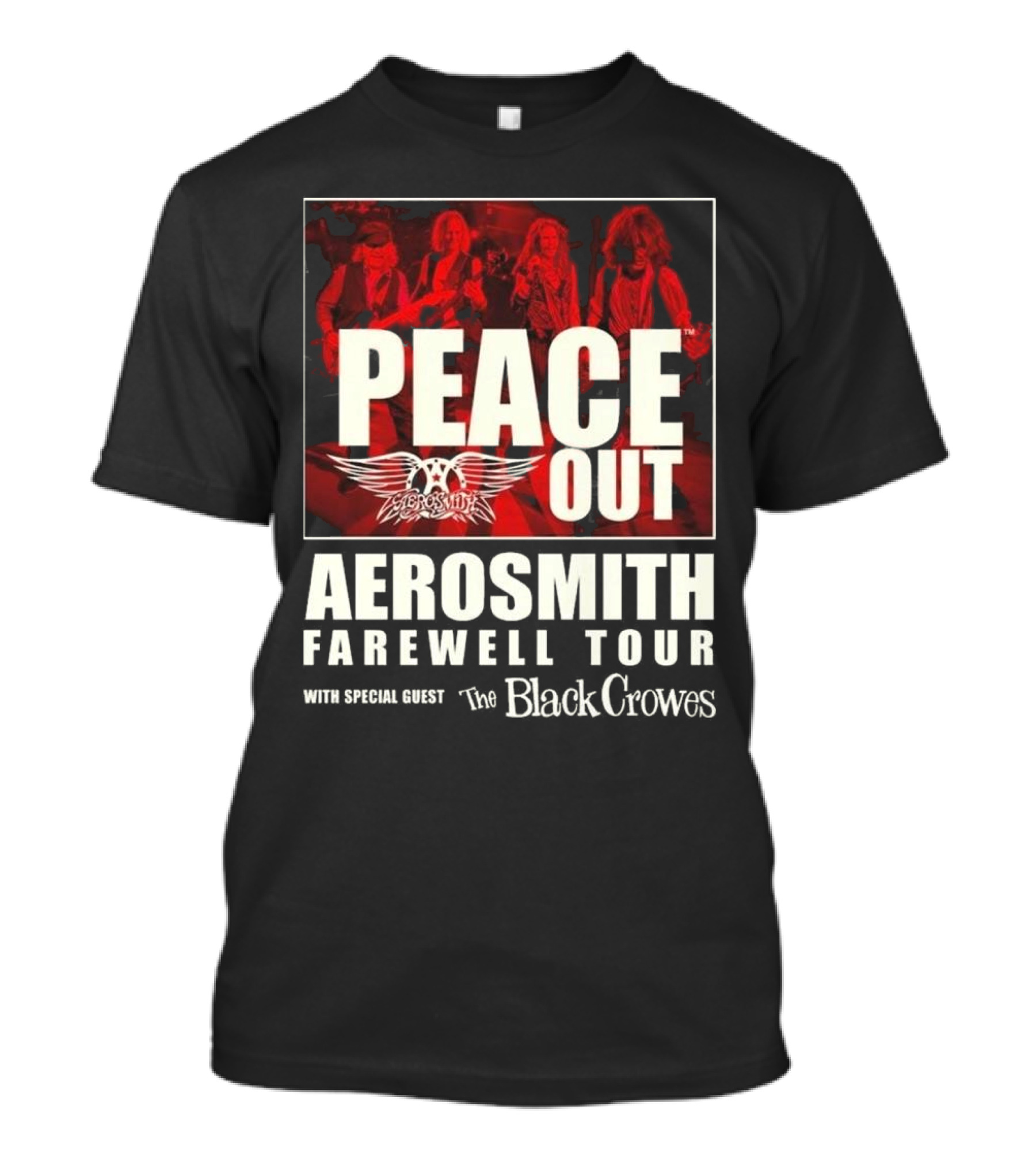 Aerosmith Peace Out Farewell Tour With The Black Crowes Red Band Image T-Shirt