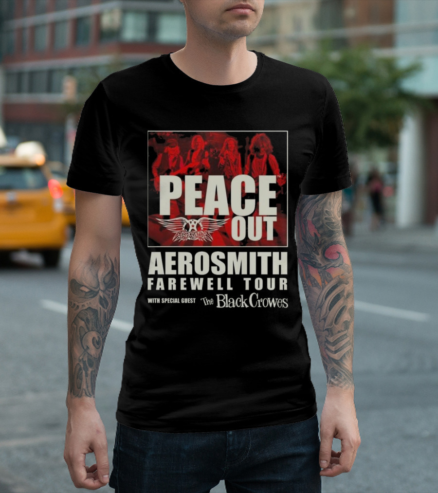 Aerosmith Peace Out Farewell Tour With The Black Crowes Red Band Image T-Shirt