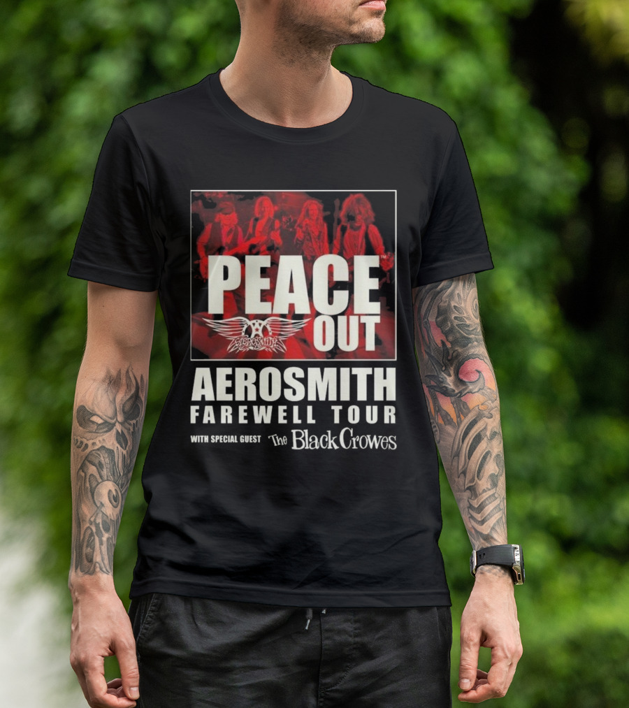 Aerosmith Peace Out Farewell Tour With The Black Crowes Red Band Image T-Shirt