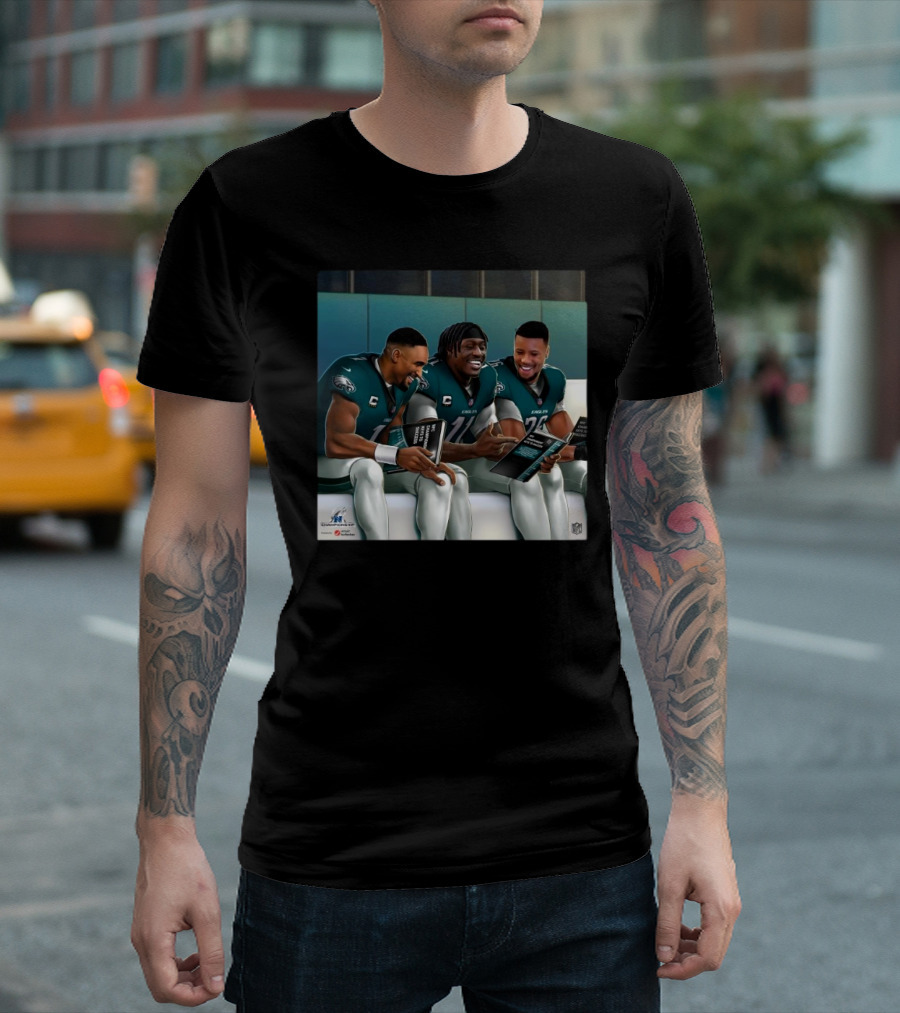 Philadelphia Eagles Champions Jalen Hurts A.J. Brown Saquon Barkley NFL Playoffs NFC Championship T-Shirt