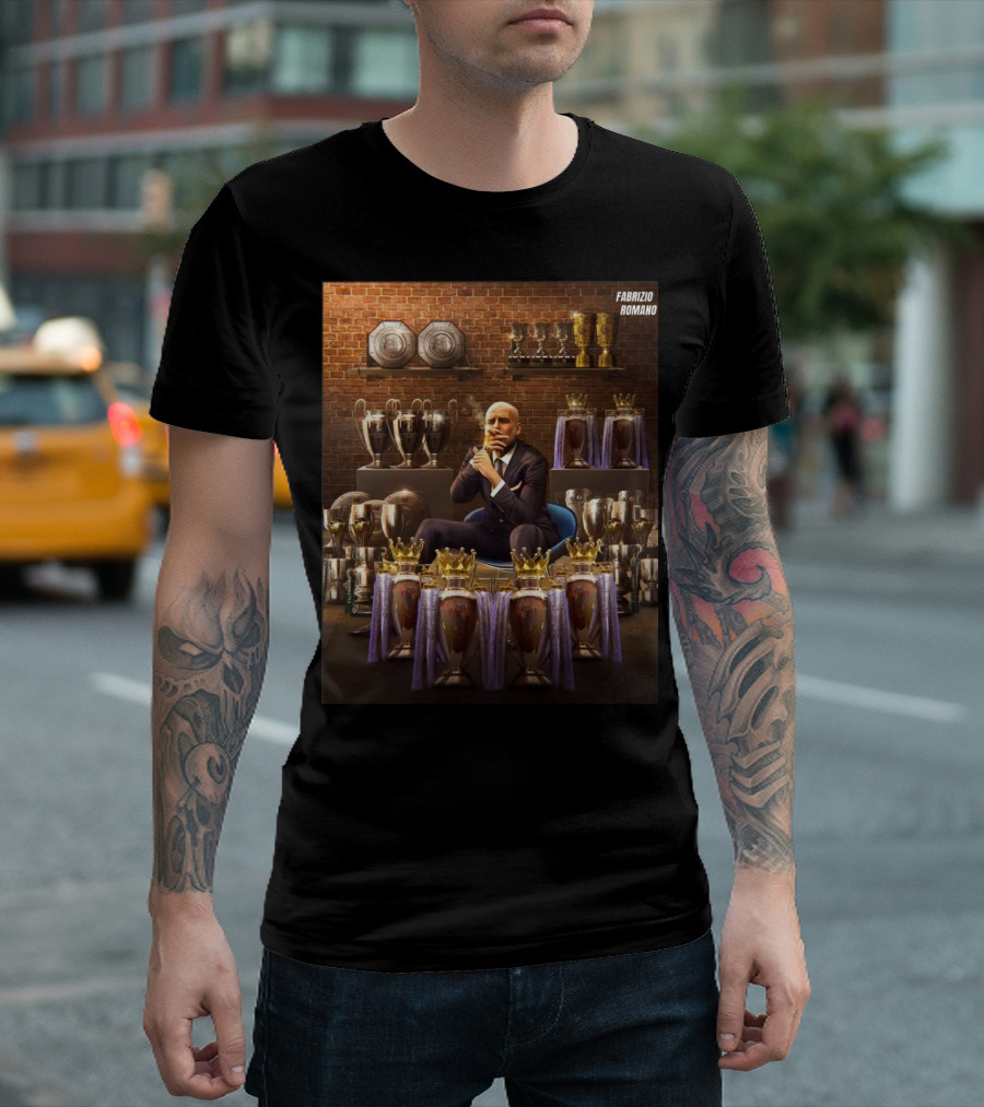 Fabrizio Romano Pep Guardiola Trophy Collection Achievement T-Shirt