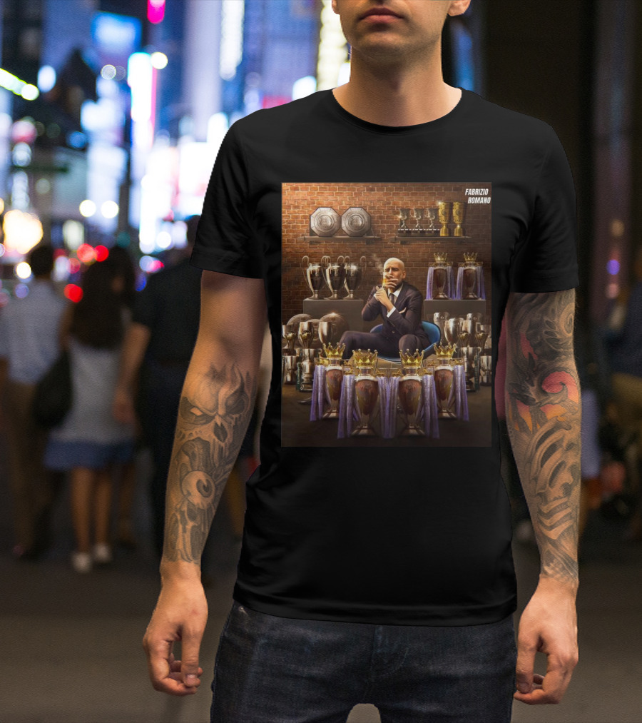 Fabrizio Romano Pep Guardiola Trophy Collection Achievement T-Shirt