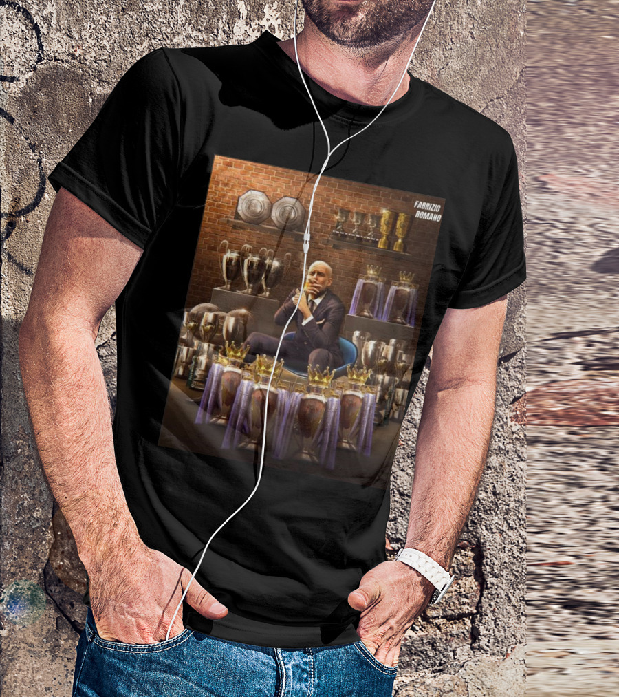Fabrizio Romano Pep Guardiola Trophy Collection Achievement T-Shirt