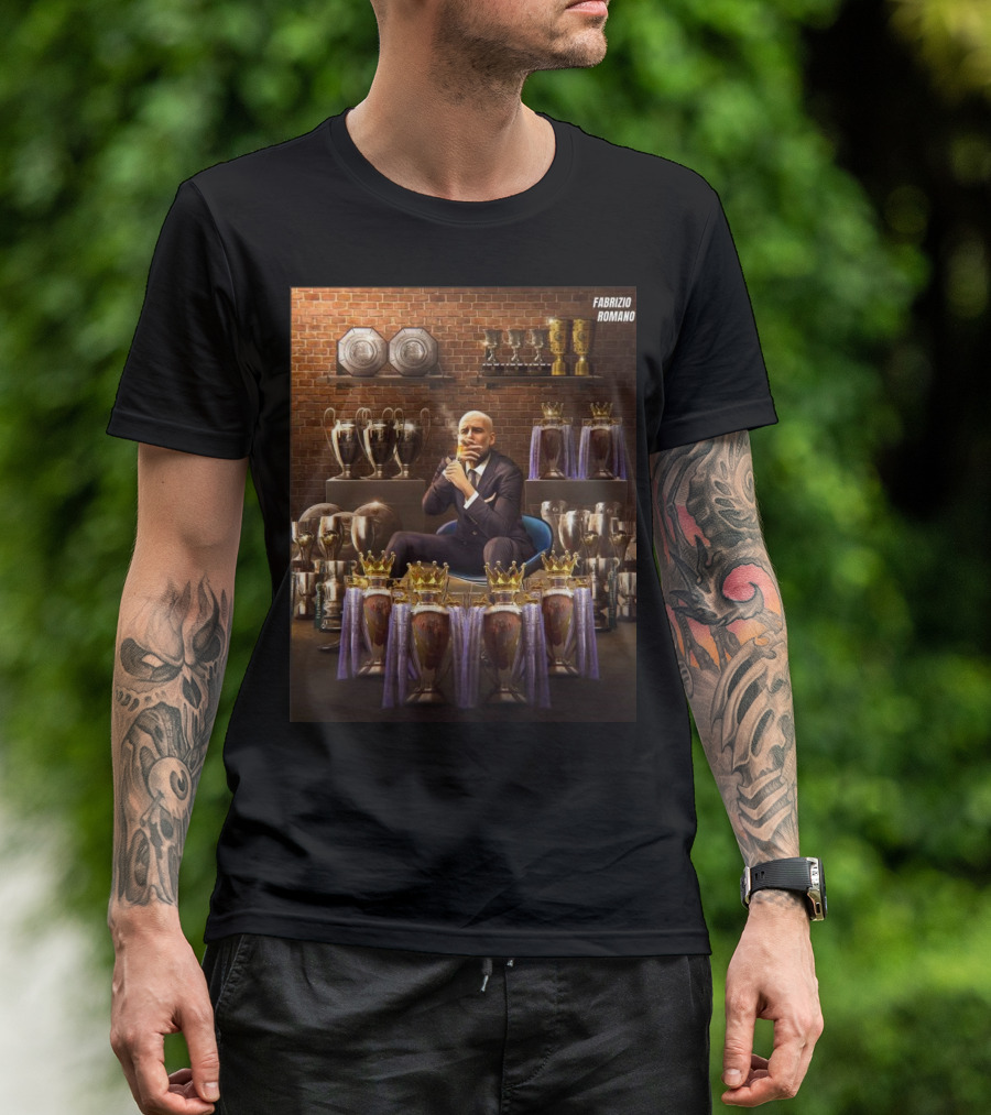 Fabrizio Romano Pep Guardiola Trophy Collection Achievement T-Shirt