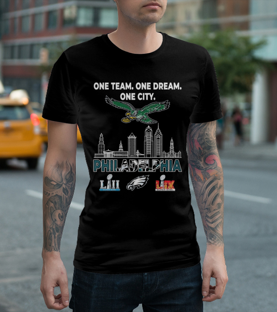 Philadelphia Eagles One Team One Dream One City LII LIX Champions T-Shirt