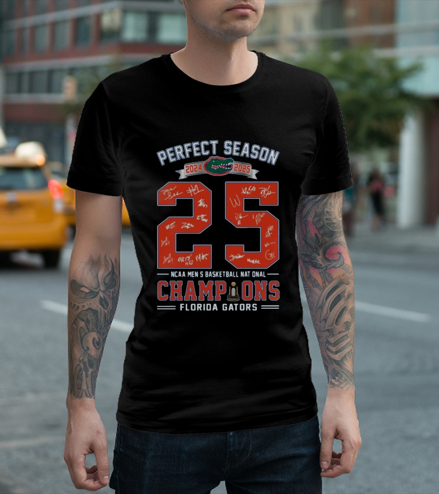 Perfect Season 2024 2025 Florida Gators NCAA Men's Basketball National Champions T-Shirt