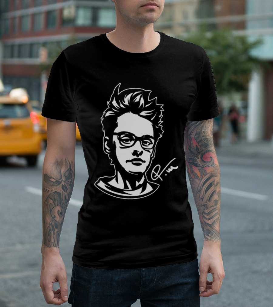 Petteri Mäkiranta Signature Illustration With Glasses And Spiky Hair T-Shirt