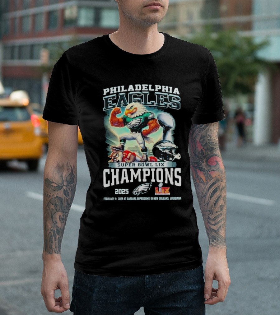 Philadelphia Eagles Super Bowl LIX Champions 2025 New Orleans February 2025 T-Shirt