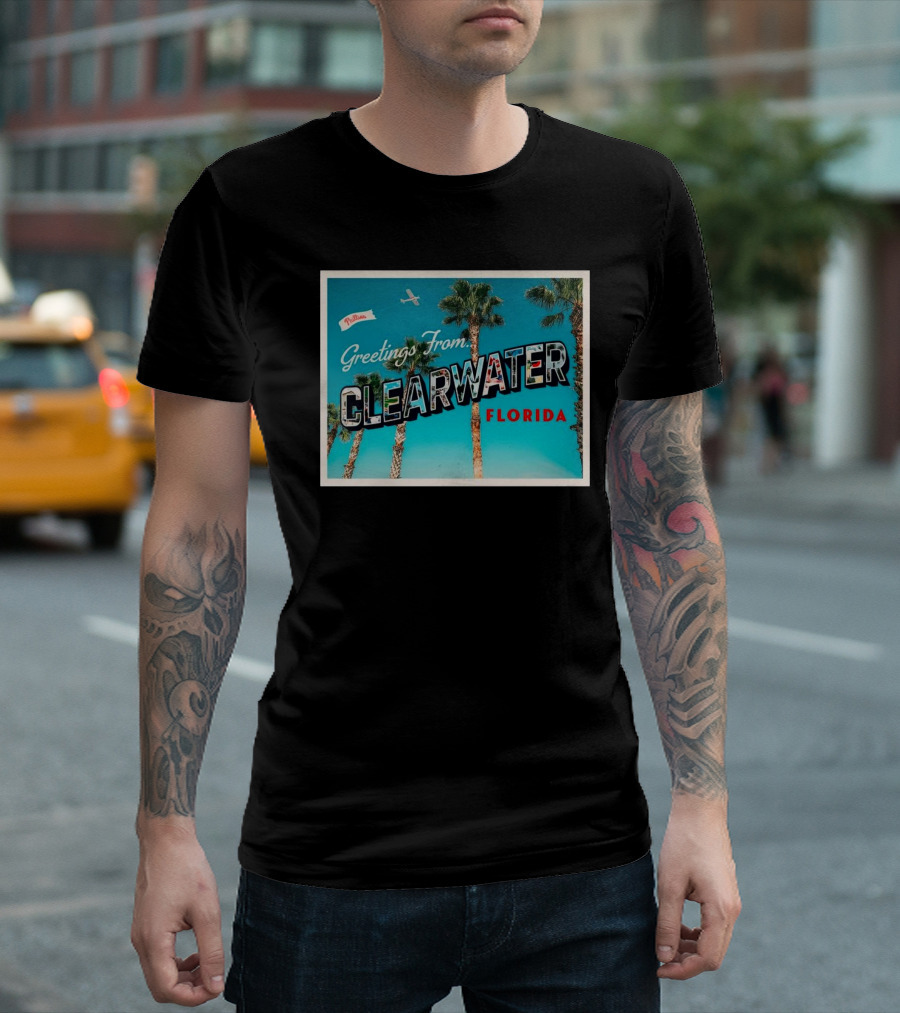 Philadelphia Phillies Greetings From Clearwater Florida Palm Trees Vintage Style T-Shirt