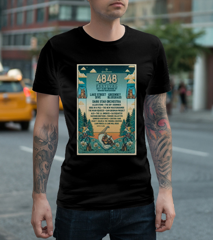 4848 Festival July 2025 Snowshoe WV Lake Street Dive Greensky Bluegrass Lineup T-Shirt