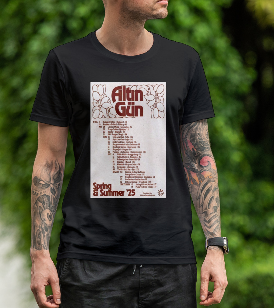 Altın Gün Spring And Summer Tour 2025 April 11 Budapest Ritmo Budapest HU 19 Roadburn Festival Tilburg NL T-Shirt