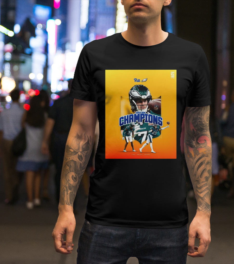 Pitt Panthers Football Kenny Pickett A.J. Woods Avonte Maddox Eagles Super Bowl Champions T-Shirt