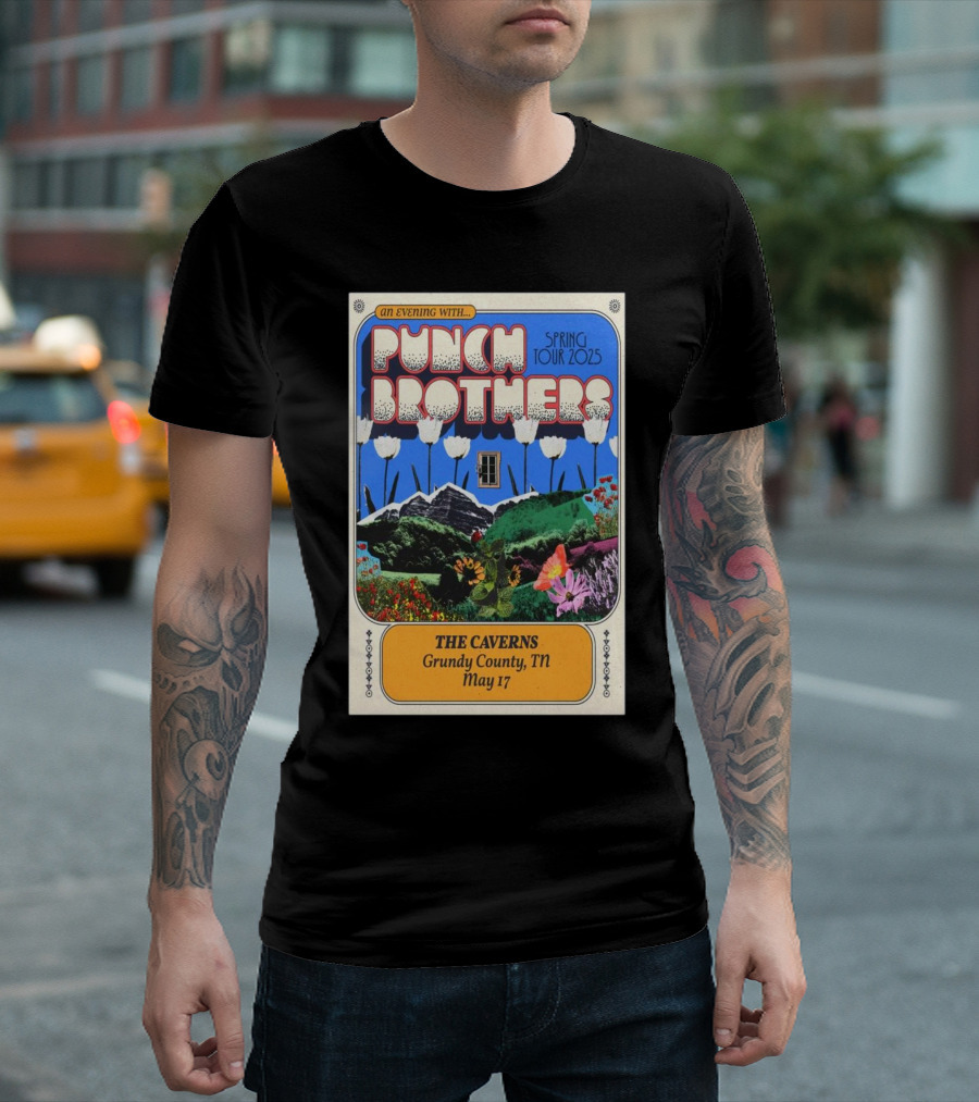 An Evening With Punch Brothers Spring Tour 2025 May 17 The Caverns Grundy County TN T-Shirt