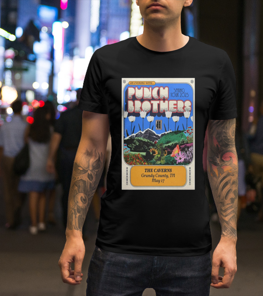An Evening With Punch Brothers Spring Tour 2025 May 17 The Caverns Grundy County TN T-Shirt