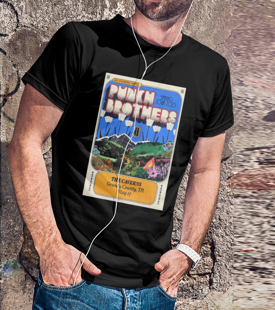An Evening With Punch Brothers Spring Tour 2025 May 17 The Caverns Grundy County TN T-Shirt