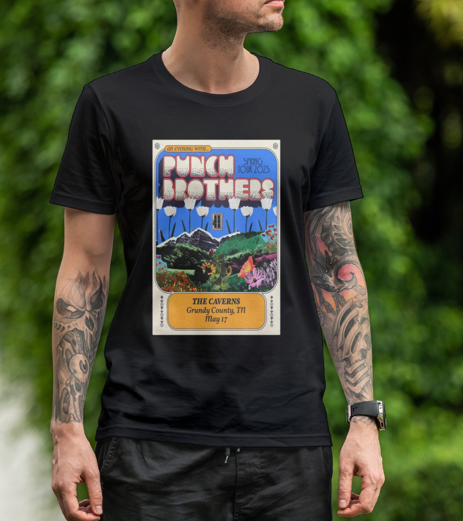 An Evening With Punch Brothers Spring Tour 2025 May 17 The Caverns Grundy County TN T-Shirt