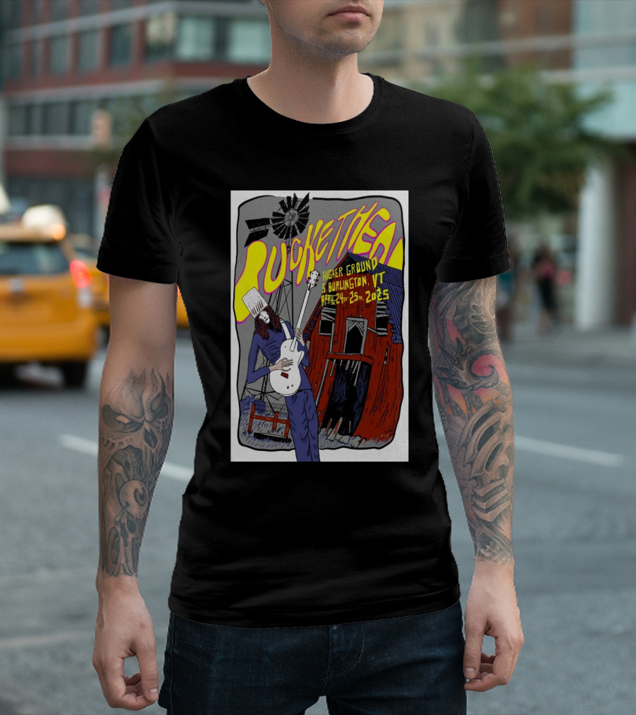 Buckethead Higher Ground South Burlington VT April 24-25 2025 Windmill And Barn T-Shirt